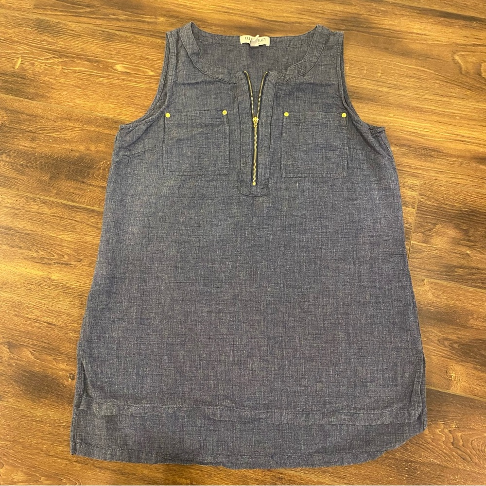 Ellen Tracy Linen blend sleeveless top - Picture 4 of 13